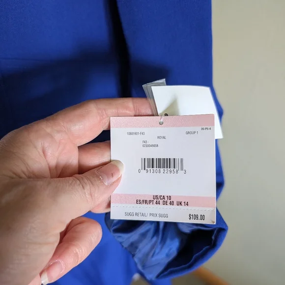 Kasper Blue Blazer and Skirt Set - Picture 7 of 11